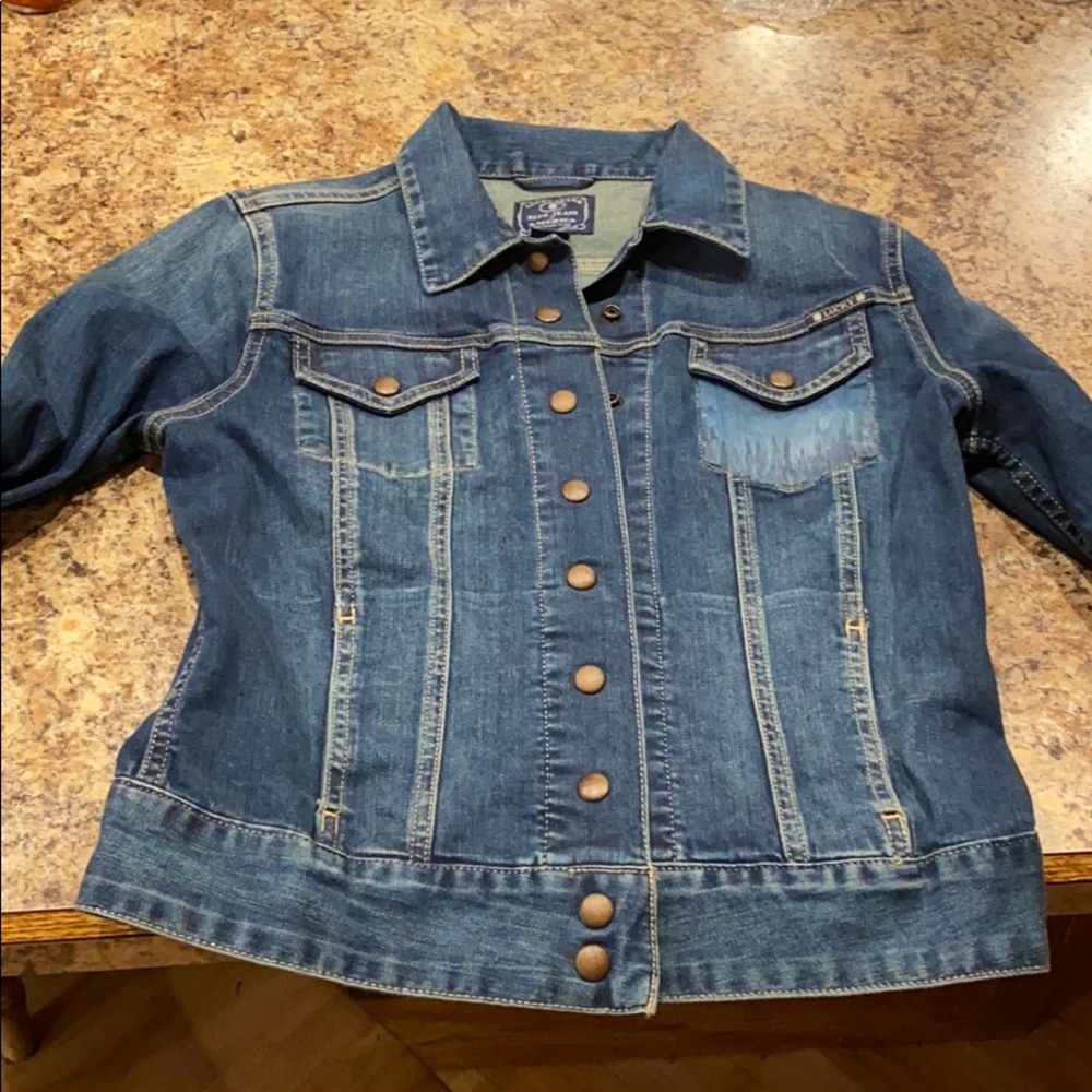 Lucky Brand Hand Painted Jean Jacket! - Picture 6 of 8